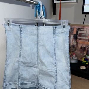 Free People Light Blue Mini Skirt